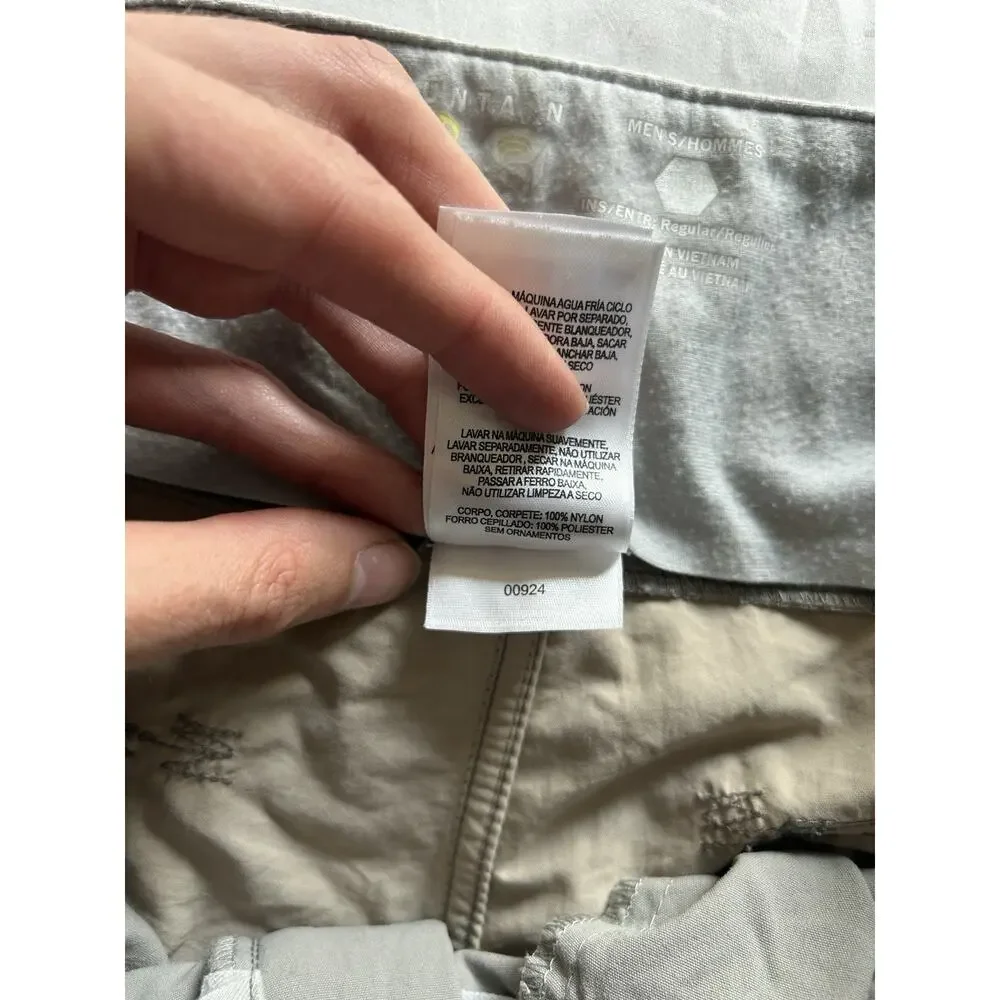 Mountain Hardwear Convertible Zip Off Hiking Pants Men’s M Regular Gray Nylon